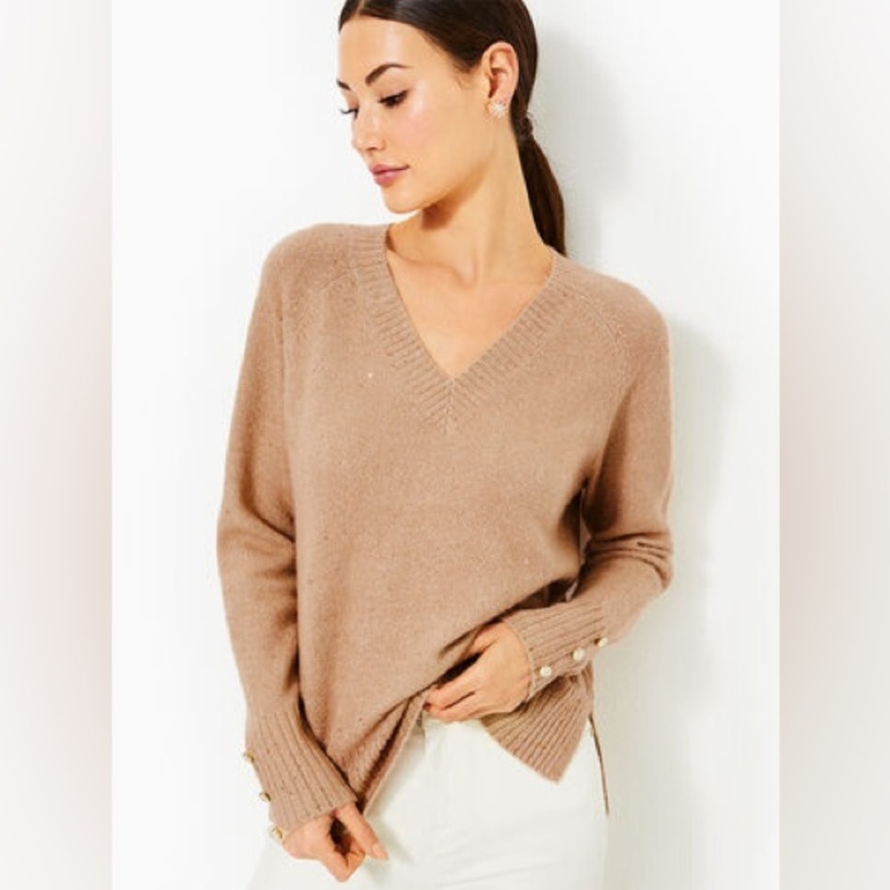 New Kaycee Sequin Sweater - Gold Metallic